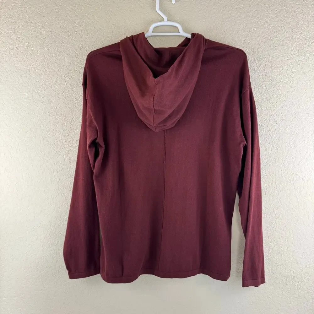 NEW Banana Republic Core Temp Easy Long Sleeve Sweater Hoodie Maroon Mens Size M